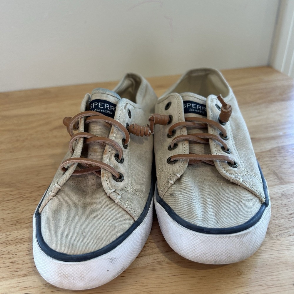 Sperry Top-Sider Pier View Casual Slip-on Sneakers Sand Beige Women's Size 7